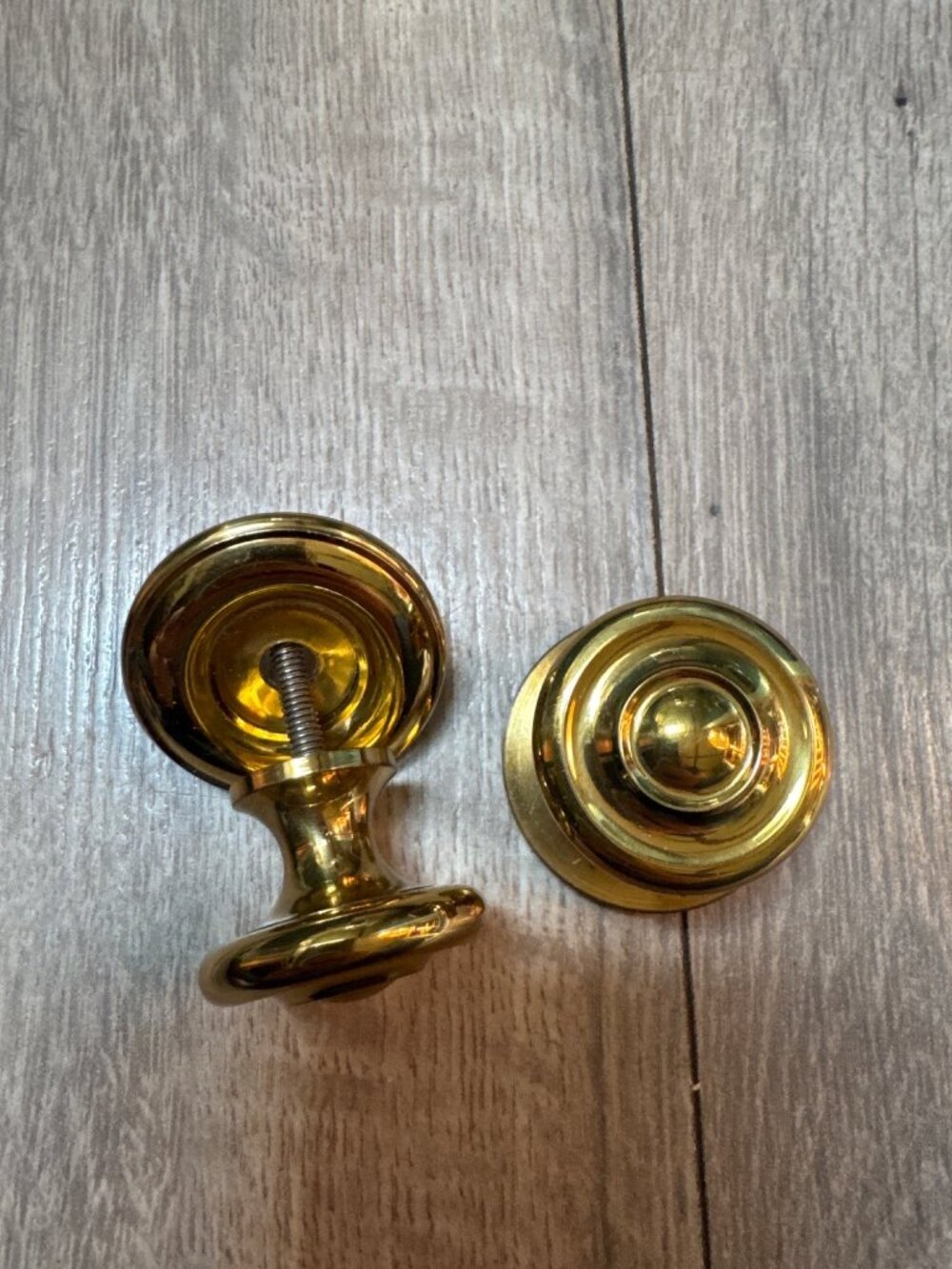2 Solid Brass Door Knob Set Backplates - 2 Inch Diameter - Elegant Vintage Desig
